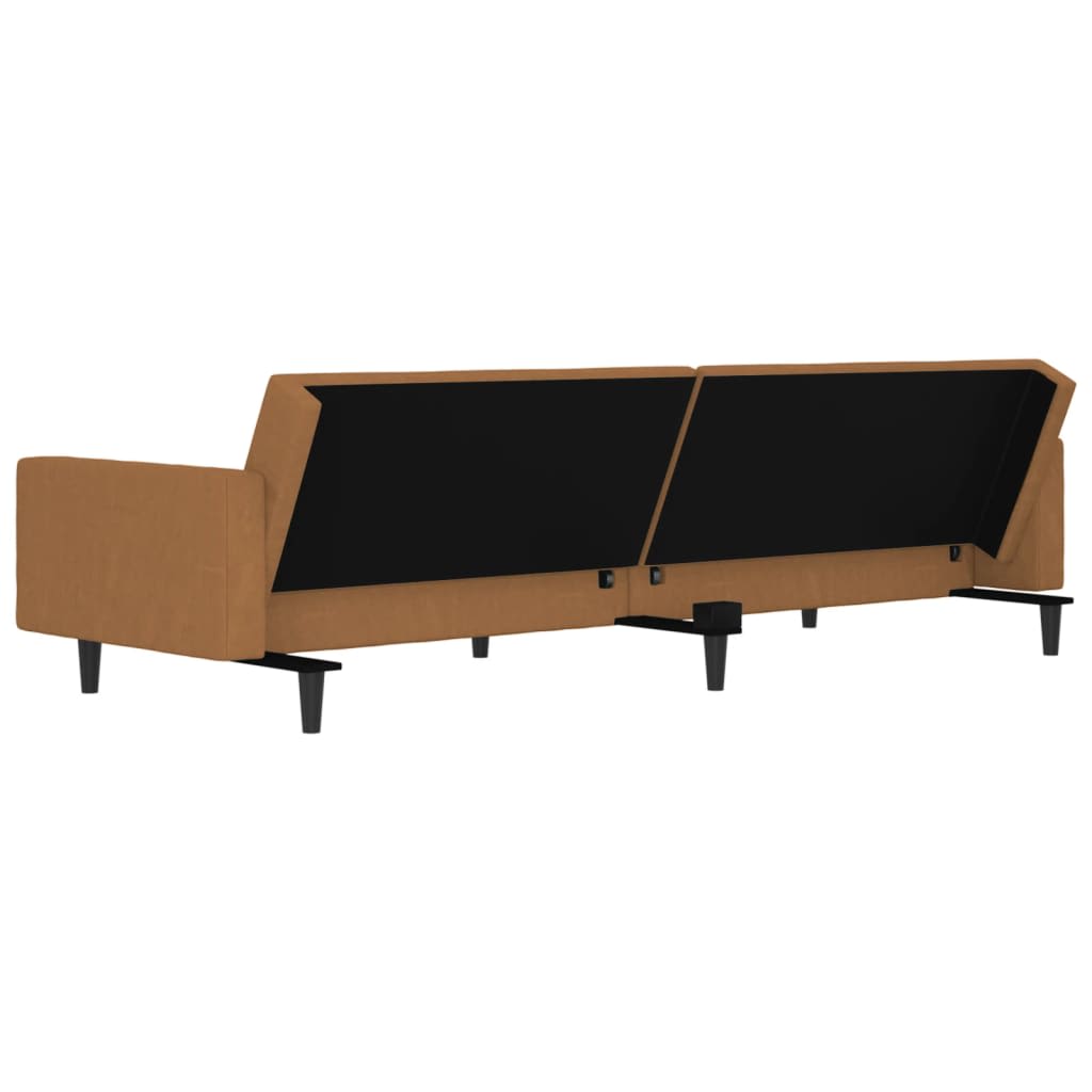 kétszemélyes tópszínű mikroszálas kanapéágy lábtartóval