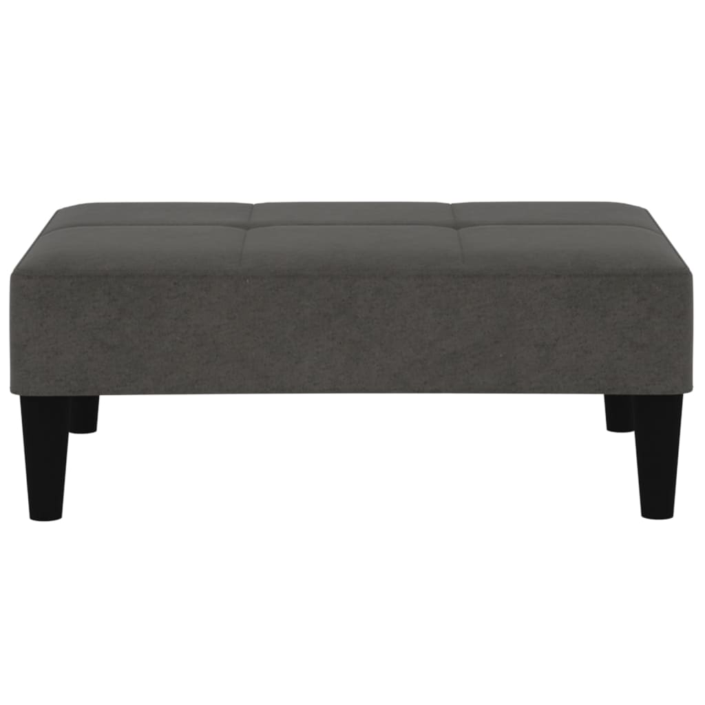 kétszemélyes sötétszürke mikroszálas kanapéágy lábtartóval