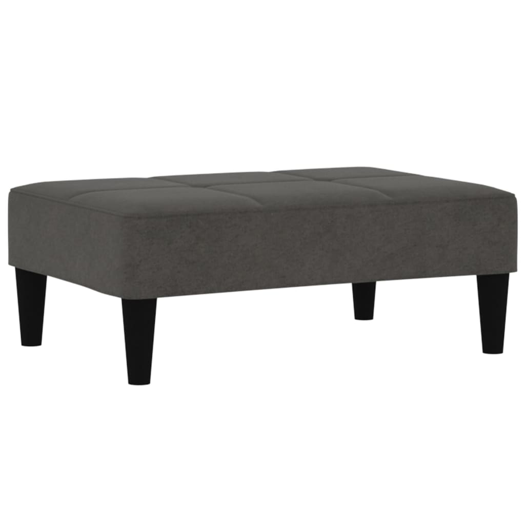 kétszemélyes sötétszürke mikroszálas kanapéágy lábtartóval