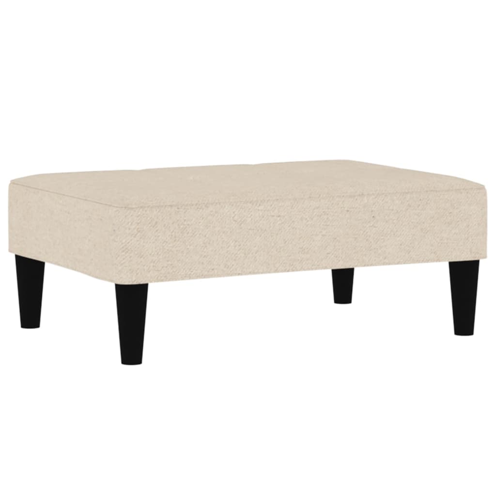 kétszemélyes krémszínű mikroszálas kanapéágy lábtartóval