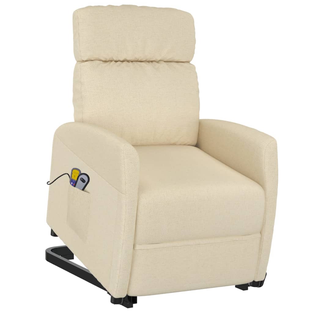 Sta-op-massagestoel stof crèmekleurig
