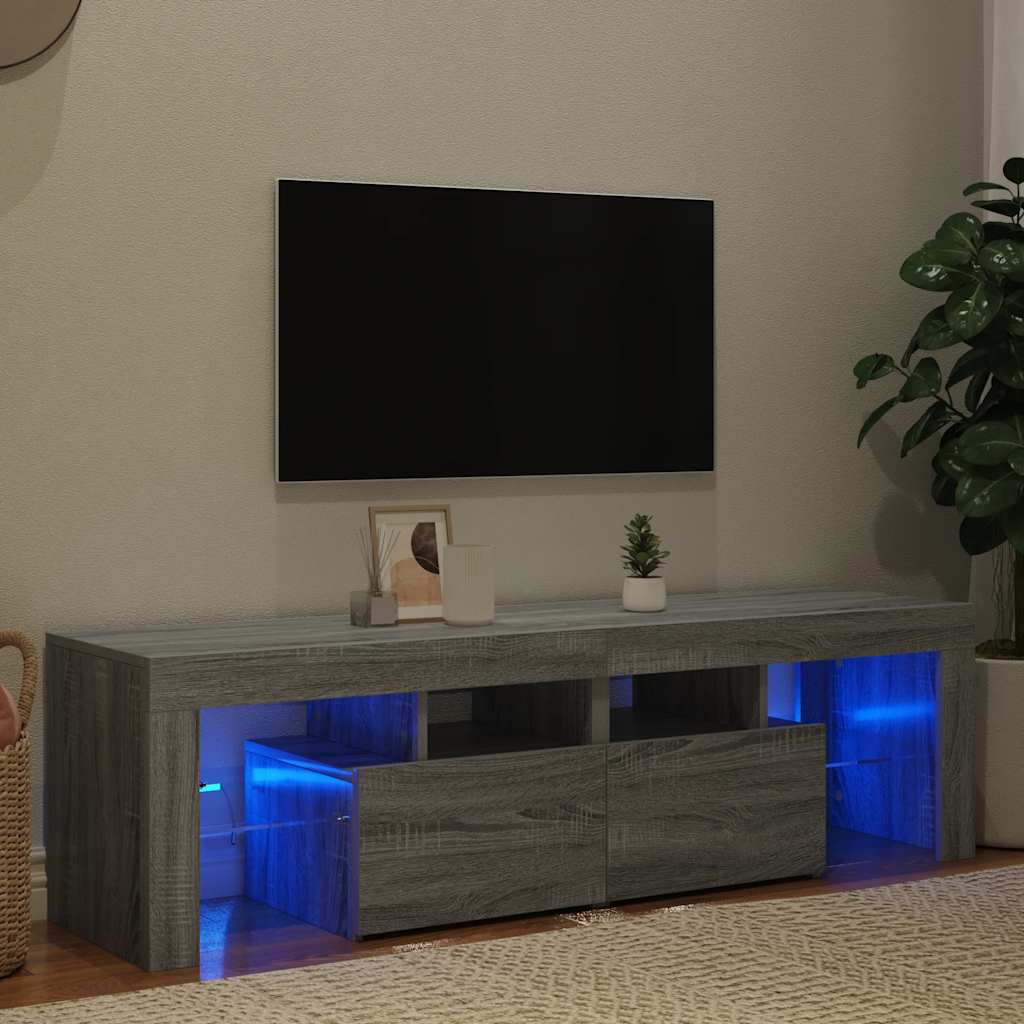 Thumbnail - vidaXL TV-Schrank mit LED-Leuchten Grau Sonoma 140x36,5x40 cm