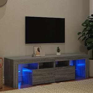 TV skříňka s LED osvětlením šedá sonoma 140 x 36,5 x 40 cm - obrázek 3