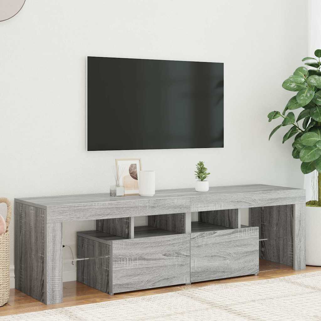 Thumbnail - vidaXL TV-Schrank mit LED-Leuchten Grau Sonoma 140x36,5x40 cm