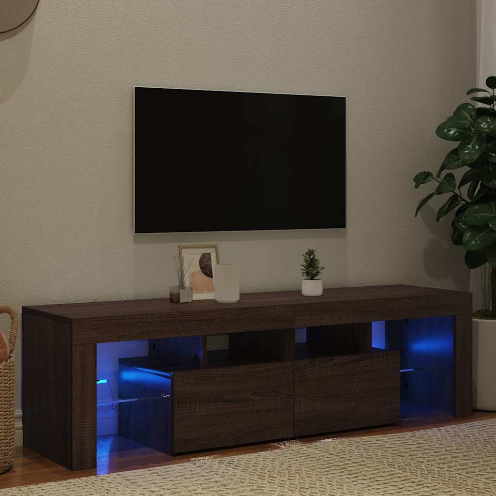 Thumbnail - vidaXL TV-Schrank mit LED-Leuchten Braun Eichen-Optik 140x36,5x40 cm