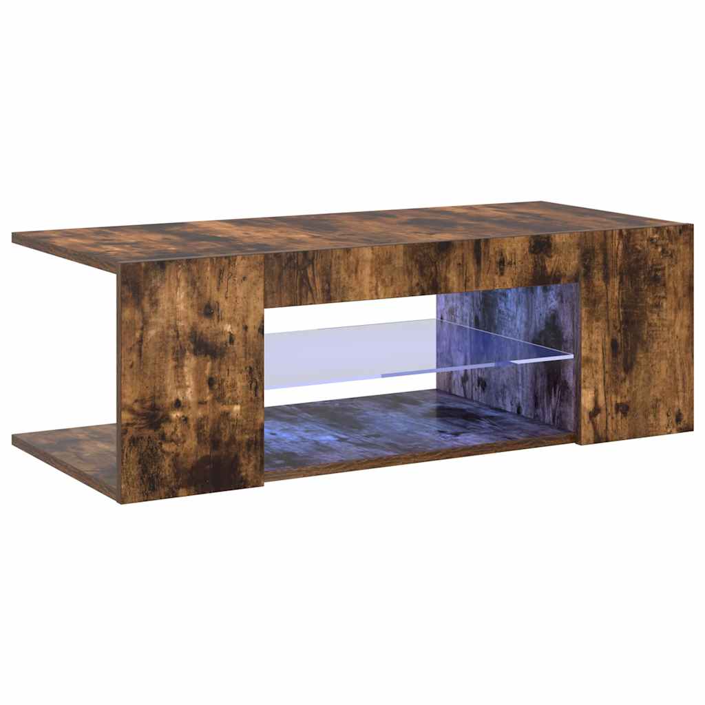 vidaXL TV skříňka s LED osvětlením kouřový dub 90 x 39 x 30 cm
