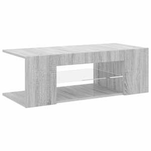 vidaXL telerialus LED-tuledega, hall Sonoma tamm, 90 x 39 x 30 cm