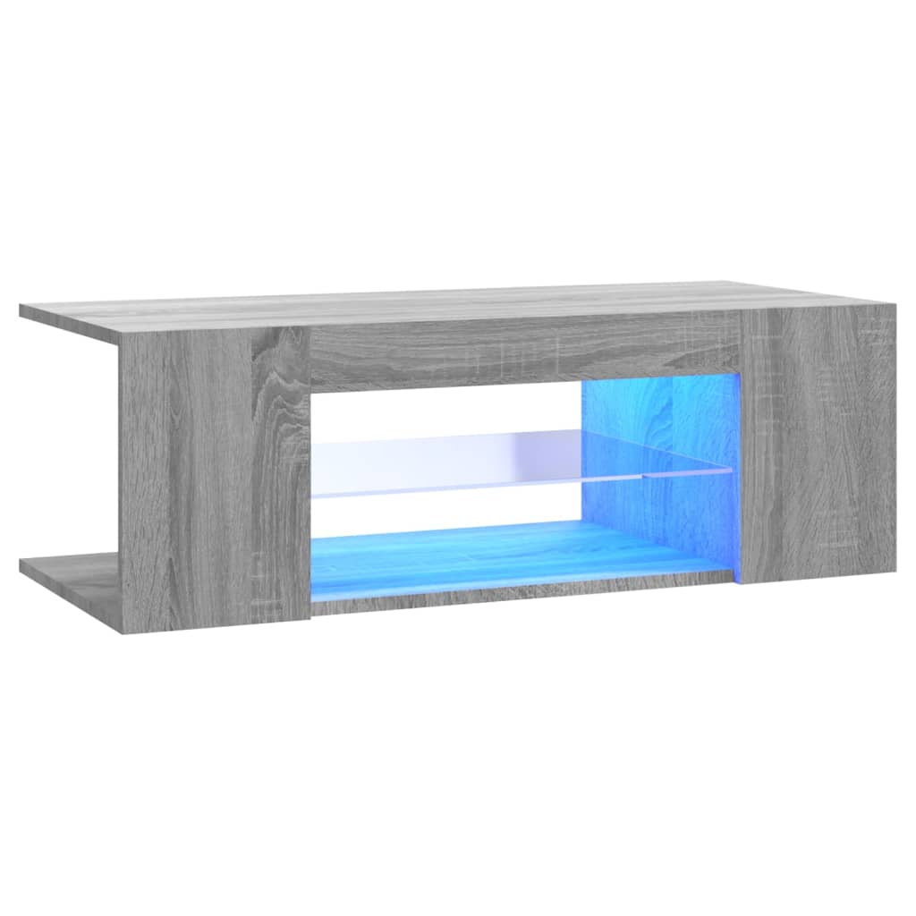 vidaXL TV skříňka s LED osvětlením šedá sonoma 90 x 39 x 30 cm