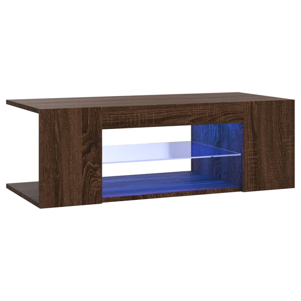 Thumbnail - vidaXL TV-Schrank mit LED-Leuchten Braun Eichen-Optik 90x39x30 cm