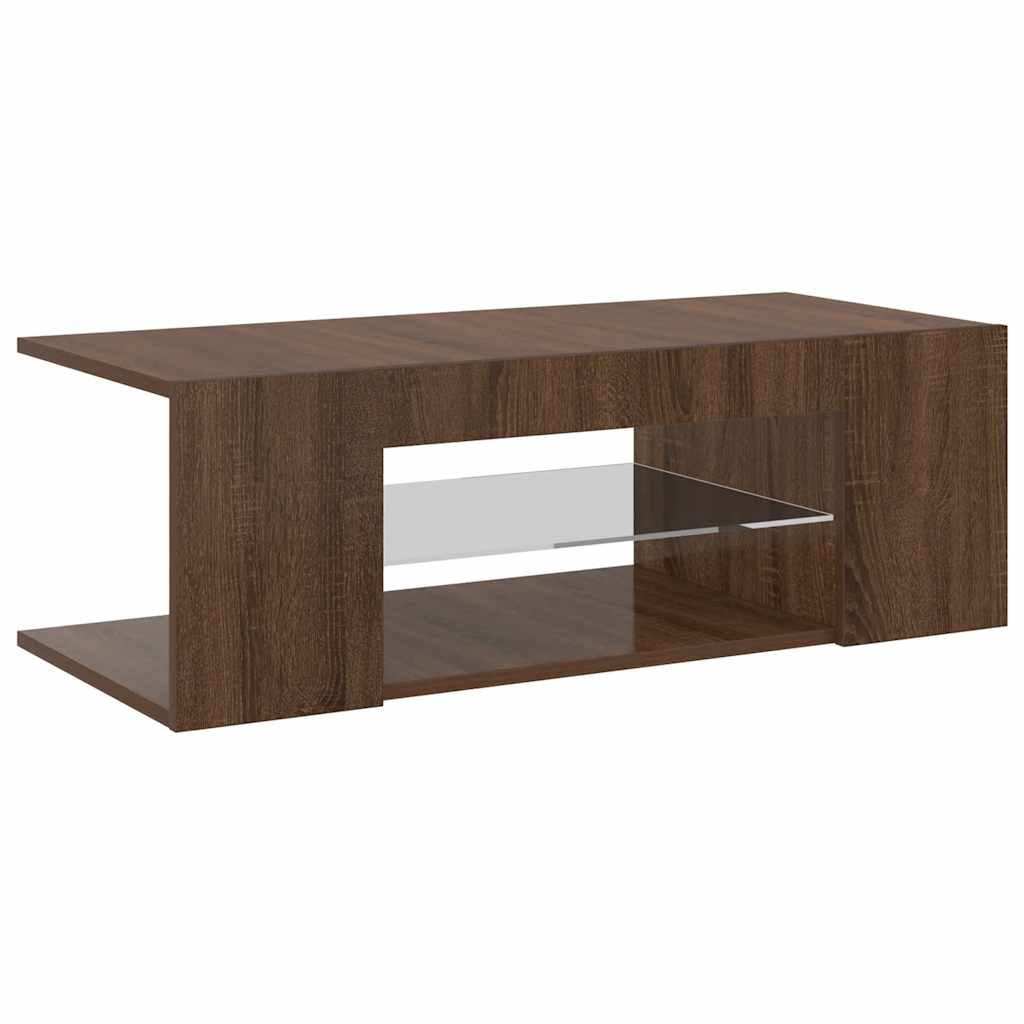 vidaXL TV skříňka s LED osvětlením hnědý dub 90 x 39 x 30 cm
