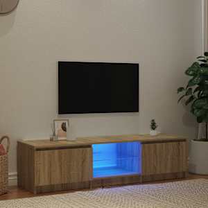 TV skříňka s LED osvětlením kouřový dub 140 x 40 x 36 cm - obrázek 3
