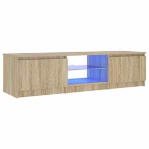 TV skříňka s LED osvětlením kouřový dub 140 x 40 x 36 cm - obrázek 5