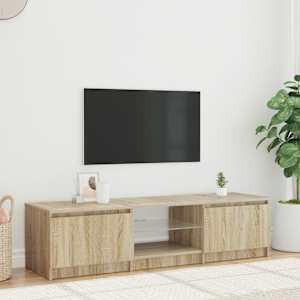 TV skříňka s LED osvětlením kouřový dub 140 x 40 x 36 cm - obrázek 1
