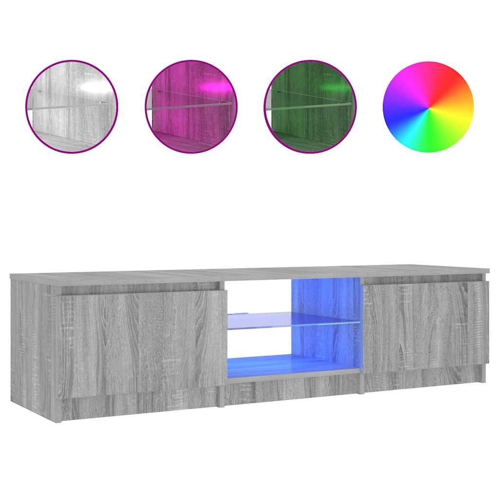 Thumbnail - vidaXL TV-Schrank mit LED-Leuchten Grau Sonoma 140x40x36 cm