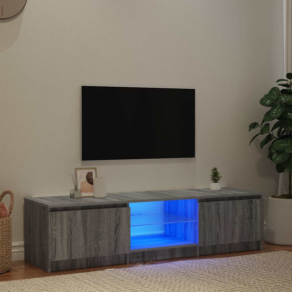Thumbnail - vidaXL TV-Schrank mit LED-Leuchten Grau Sonoma 140x40x36 cm