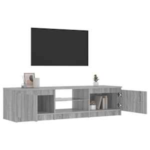TV skříňka s LED osvětlením šedá sonoma 140x40x36 c - obrázek 4