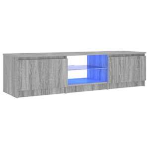TV skříňka s LED osvětlením šedá sonoma 140x40x36 c - obrázek 5