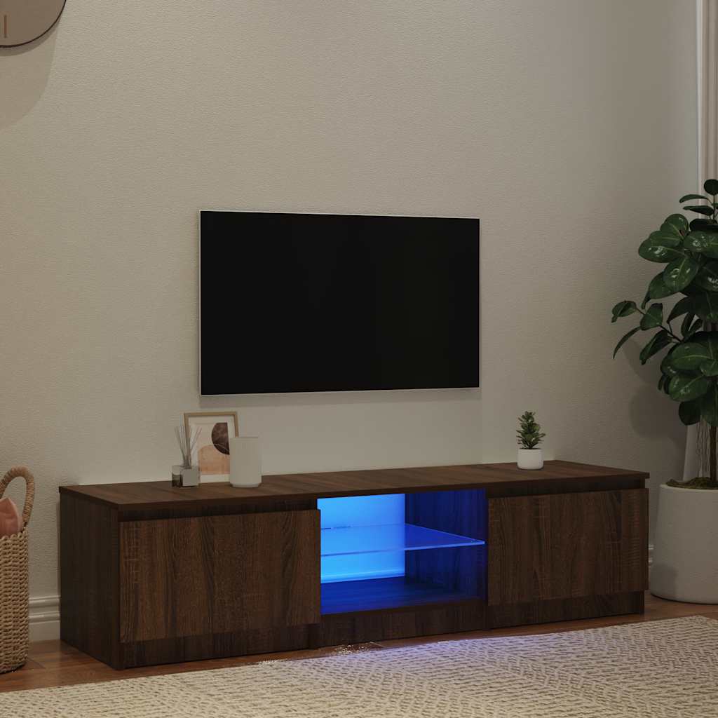 Thumbnail - vidaXL TV-Schrank mit LED-Leuchten Braun Eichen-Optik 140x40x36 cm