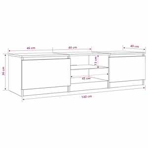 TV skříňka s LED osvětlením hnědý dub 140x40x36 c - obrázek 14
