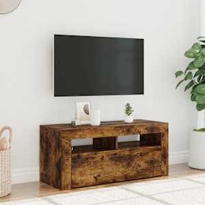 TV skříňka s LED osvětlením kouřový dub 90 x 35 x 40 cm - obrázek 1