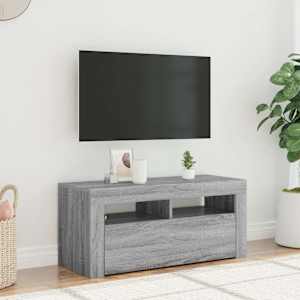 TV omarica z LED lučkami siva sonoma 90x35x40 cm