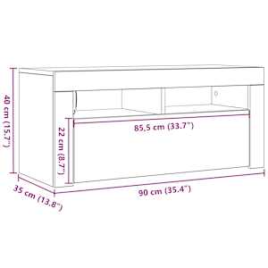 TV skříňka s LED osvětlením hnědý dub 90 x 35 x 40 cm - obrázek 15