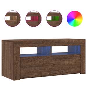 TV skříňka s LED osvětlením hnědý dub 90 x 35 x 40 cm - obrázek 5