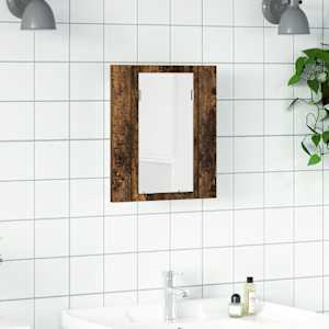 Zrcadlová skříňka s LED kouřový dub 40x12x45cm kompozitní dřevo - obrázek 1