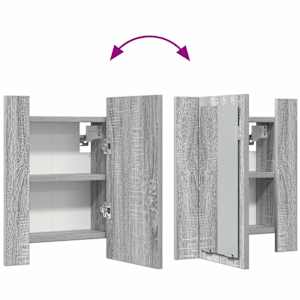 Zrcadlová skříňka LED šedá sonoma 40x12x45 cm kompozitní dřevo - obrázek 11