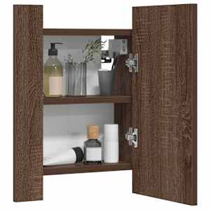 Zrcadlová skříňka s LED hnědý dub 40x12x45 cm kompozitní dřevo - obrázek 4