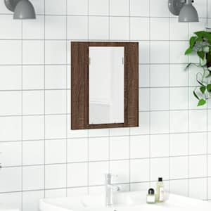 Zrcadlová skříňka s LED hnědý dub 40x12x45 cm kompozitní dřevo - obrázek 1