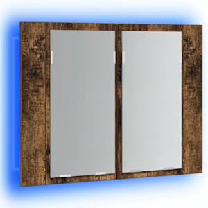 Zrcadlová skříňka s LED kouřový dub 60x12x45cm kompozitní dřevo - obrázek 5
