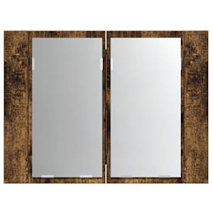 Zrcadlová skříňka s LED kouřový dub 60x12x45cm kompozitní dřevo - obrázek 7