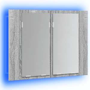 Zrcadlová skříňka s LED šedá sonoma 60x12x45cm kompozitní dřevo - obrázek 5