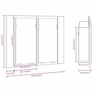 Zrcadlová skříňka s LED hnědý dub 60x12x45 cm kompozitní dřevo - obrázek 14