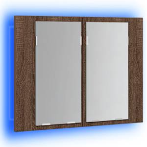 Zrcadlová skříňka s LED hnědý dub 60x12x45 cm kompozitní dřevo - obrázek 4