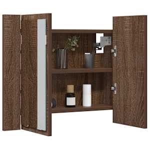 Zrcadlová skříňka s LED hnědý dub 60x12x45 cm kompozitní dřevo - obrázek 5