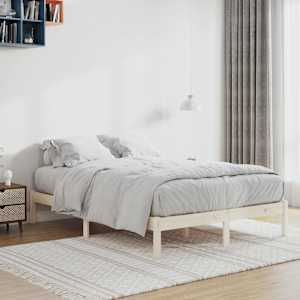 Posteljni okvir brez vzmetnice 137x190 cm trdna borovina