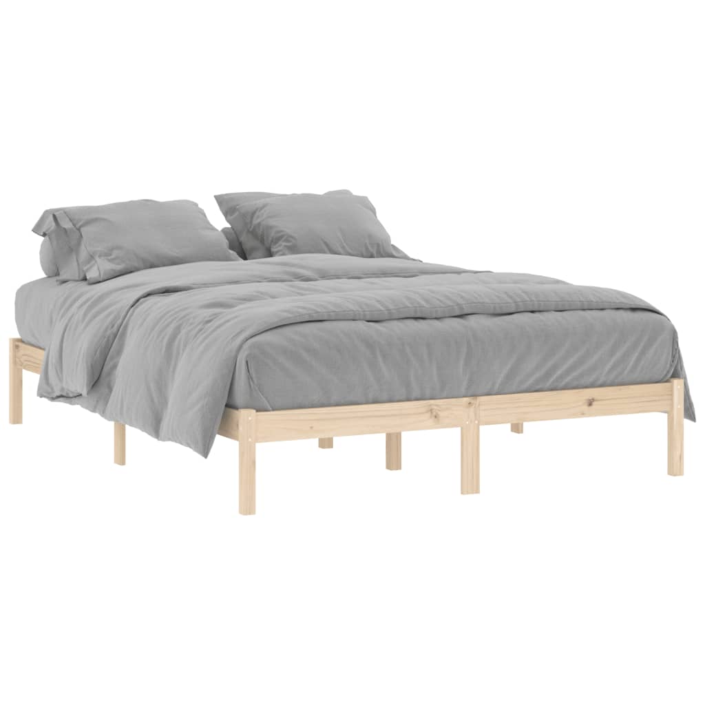 

vidaXL Bed Frame 59.8"x79.9" Solid Wood Pine Queen