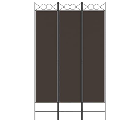 vidaXL 3-Panel Room Divider Brown 120x200 cm Fabric