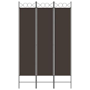 vidaXL 3-Panel Room Divider Brown 120x200 cm Fabric