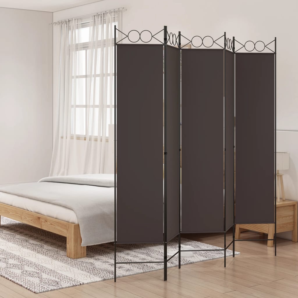 vida XL 5-tlg. Paravent Braun 200x 200 cm Stoff