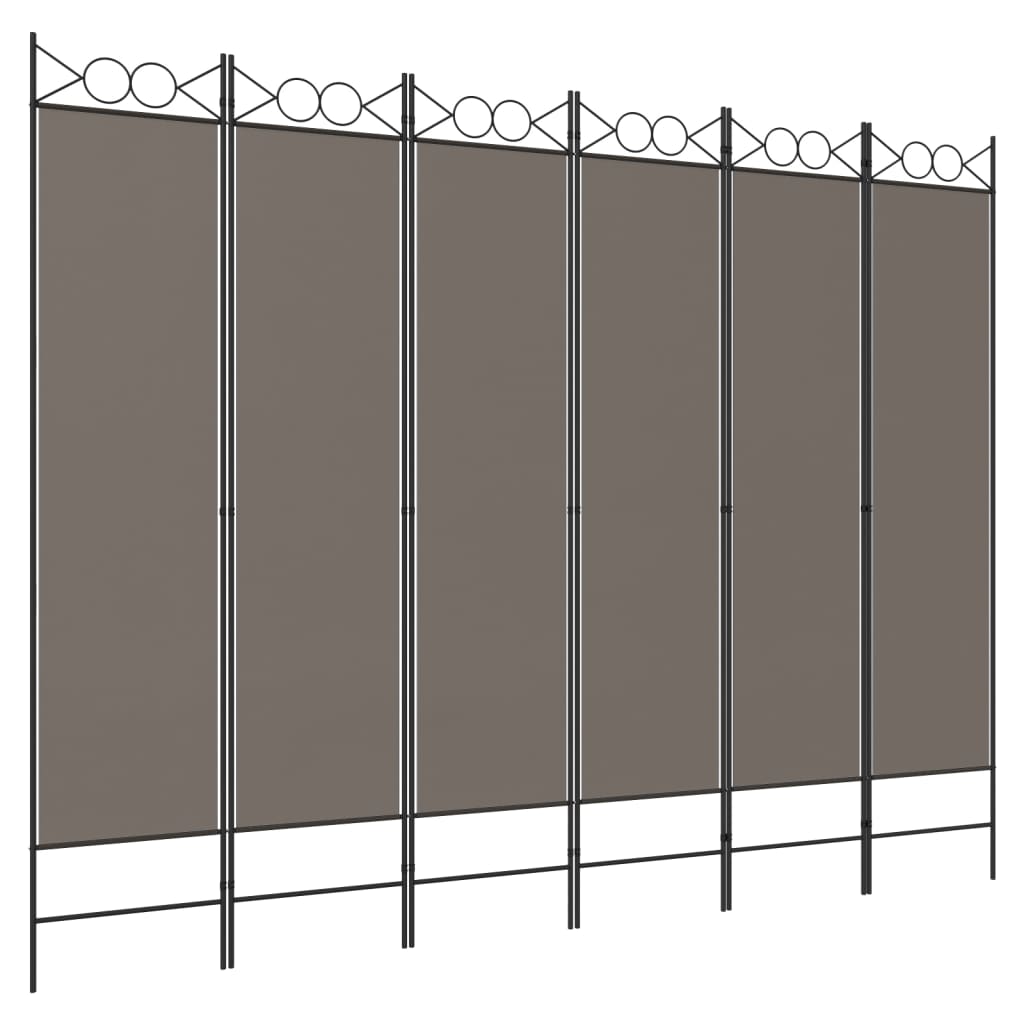 VidaXL 6-Panel Room Divider Anthracite 240x200 Cm Fabric