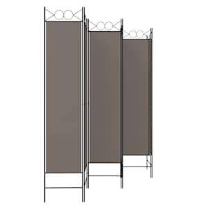 6dílný paraván antracitový 240x200 cm textil - obrázek 5