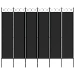 6dílný paraván černý 240x200 cm textil - obrázek 3