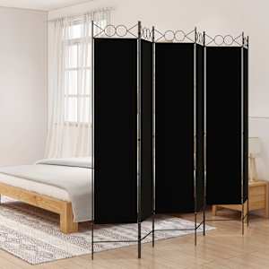 Paravan 6-delni črn 240x200 cm blago
