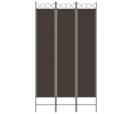 vidaXL 3-tlg. Paravent Braun 120x220 cm Stoff