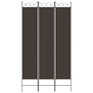 vidaXL 3-tlg. Paravent Braun 120x220 cm Stoff
