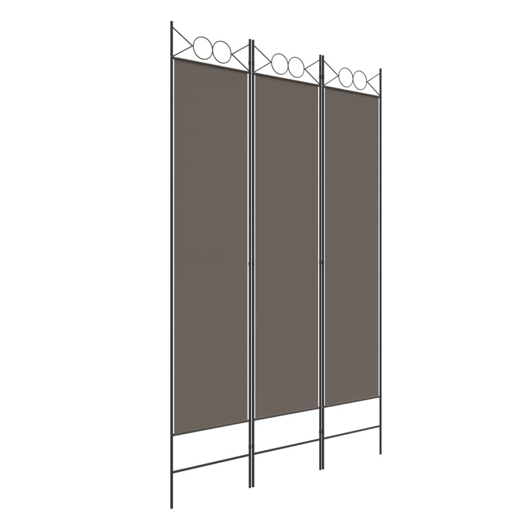 VidaXL 3-Panel Room Divider Anthracite 120x220 Cm Fabric