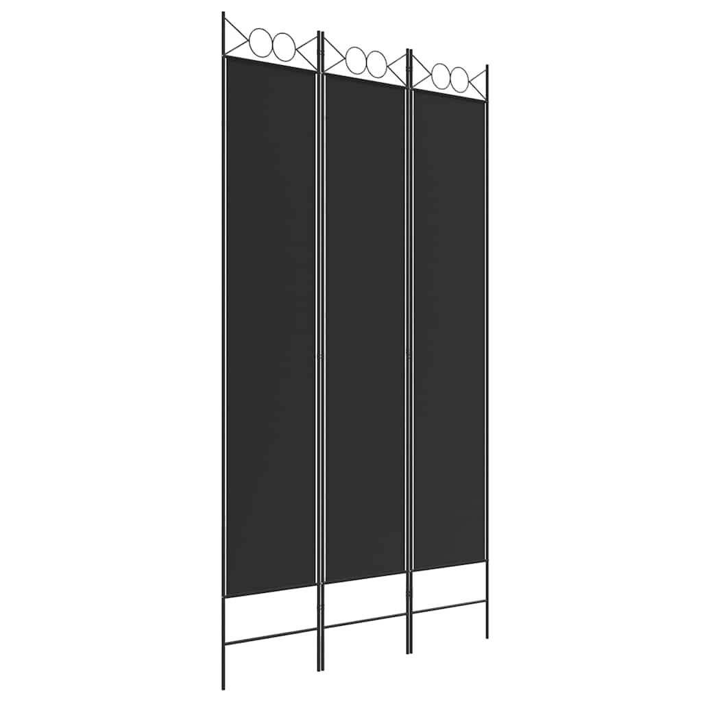 E-shop vidaXL 3-panelový paraván čierny 120x220 cm látkový